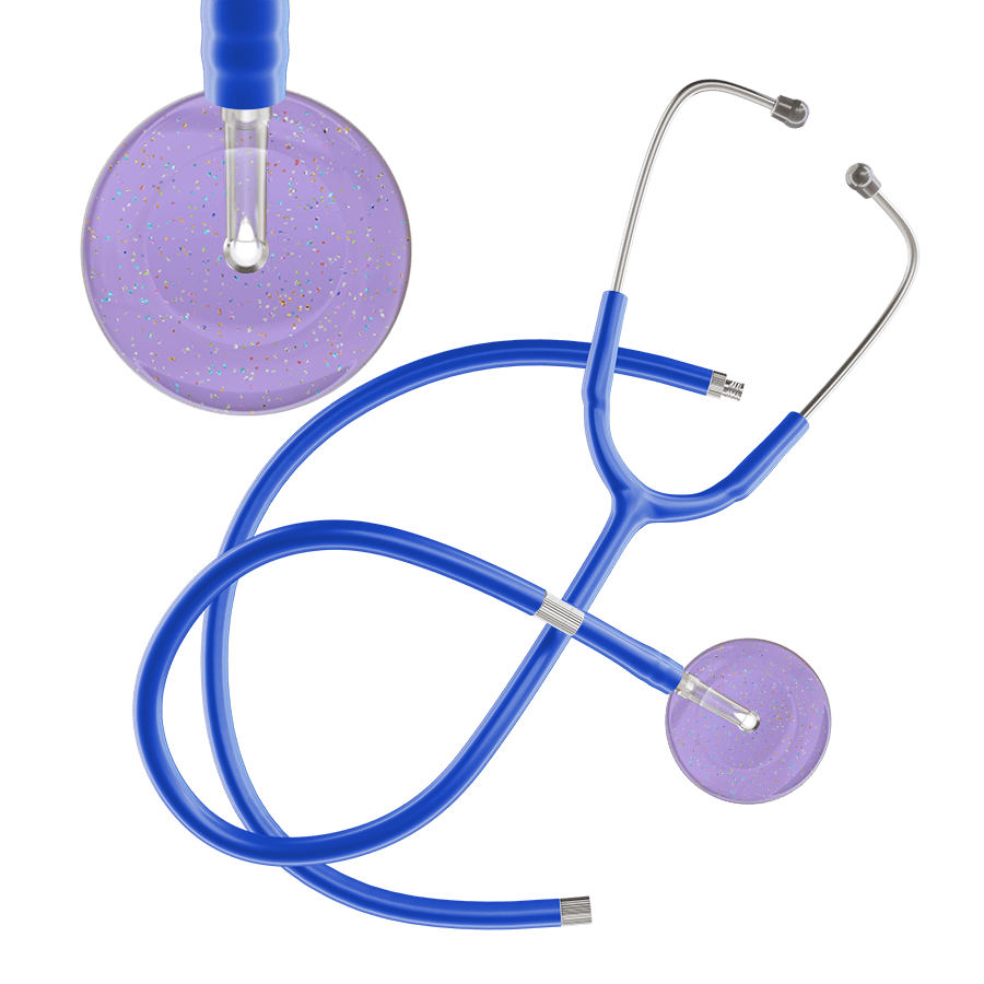 Ultrascope Single Stethoscope Twilight Lavender (LA) / Adult / Royal Blue Extended Tubing Light Twilight Stethoscope