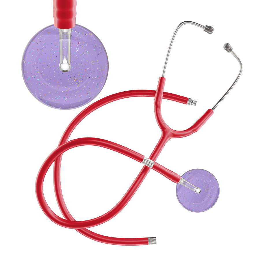 Ultrascope Single Stethoscope Twilight Lavender (LA) / Adult / Red Extended Tubing Light Twilight Stethoscope
