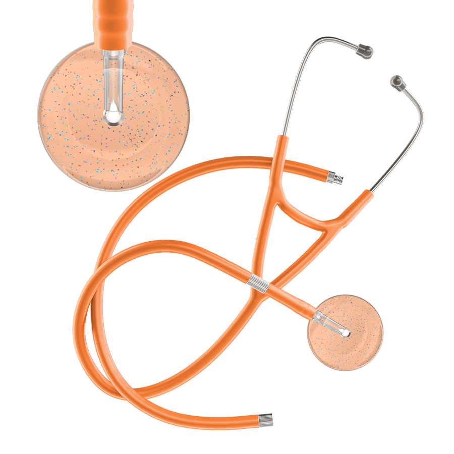 Ultrascope Single Stethoscope Twilight Peach (PE) / Adult / Orange Extended Tubing Light Twilight Cardiology Stethoscope