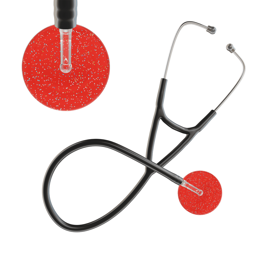 Ultrascope Single Stethoscope Twilight Red (RD) / Adult / Black Dark Twilight Cardiology Stethoscope