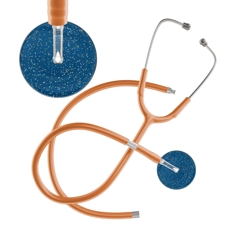 Ultrascope Single Stethoscope Twilight Steel Blue (SB) / Adult / Caramel Extended Tubing Dark Twilight Stethoscope