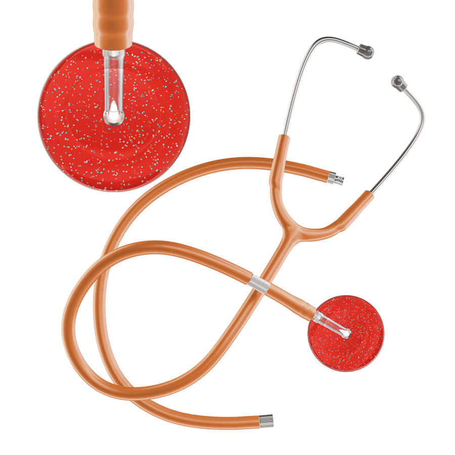 Ultrascope Single Stethoscope Twilight Red (RD) / Adult / Caramel Extended Tubing Dark Twilight Stethoscope