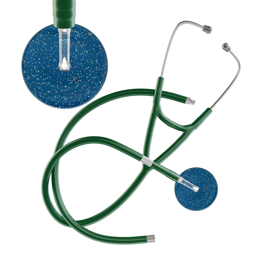 Ultrascope Single Stethoscope Twilight Steel Blue (SB) / Adult / Dark Green Extended Tubing Dark Twilight Cardiology Stethoscope