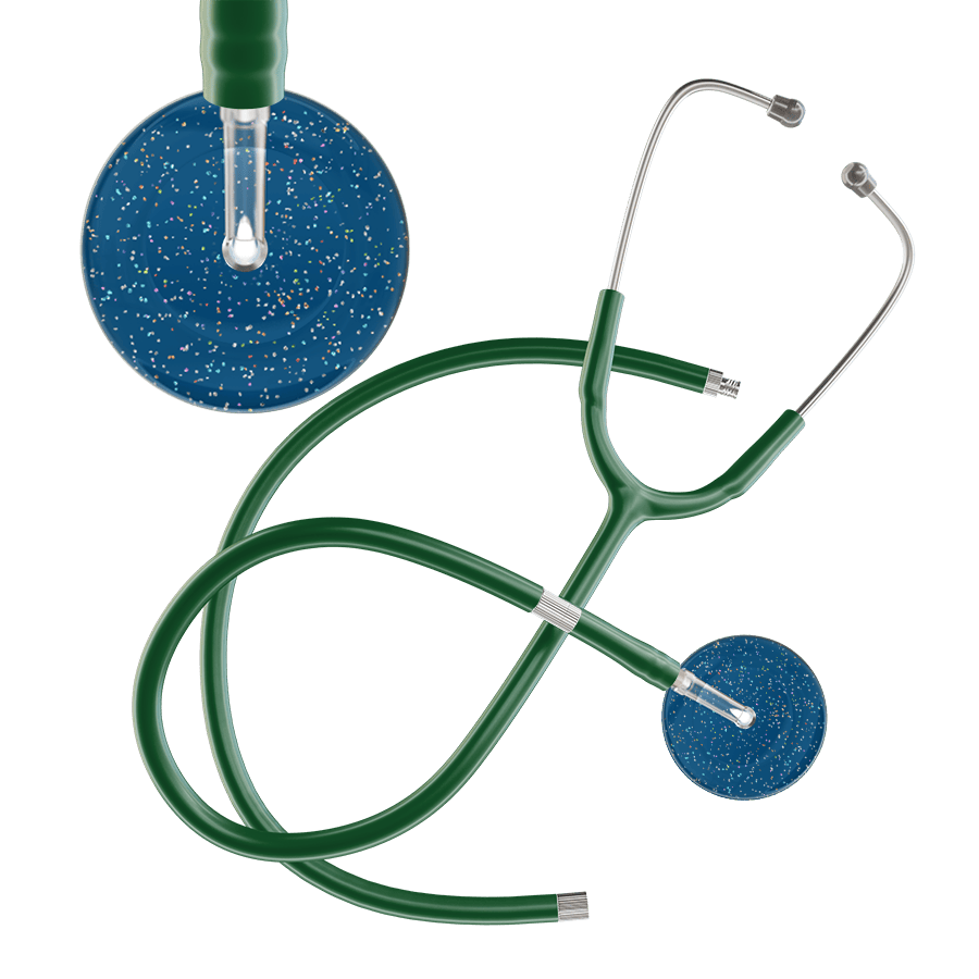 Ultrascope Single Stethoscope Twilight Steel Blue (SB) / Adult / Dark Green Extended Tubing Dark Twilight Stethoscope