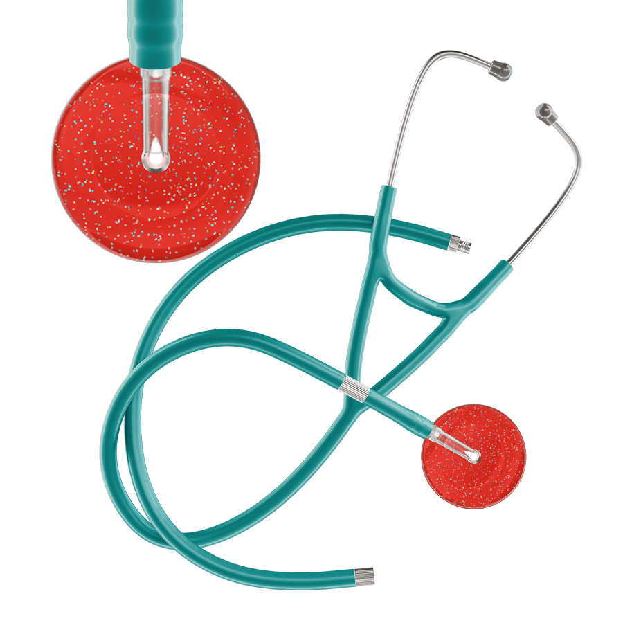 Ultrascope Single Stethoscope Twilight Red (RD) / Adult / Jade Extended Tubing Dark Twilight Cardiology Stethoscope
