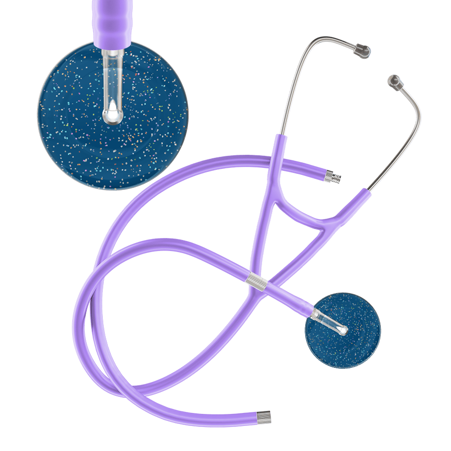 Ultrascope Single Stethoscope Twilight Steel Blue (SB) / Adult / Lavender Extended Tubing Dark Twilight Cardiology Stethoscope