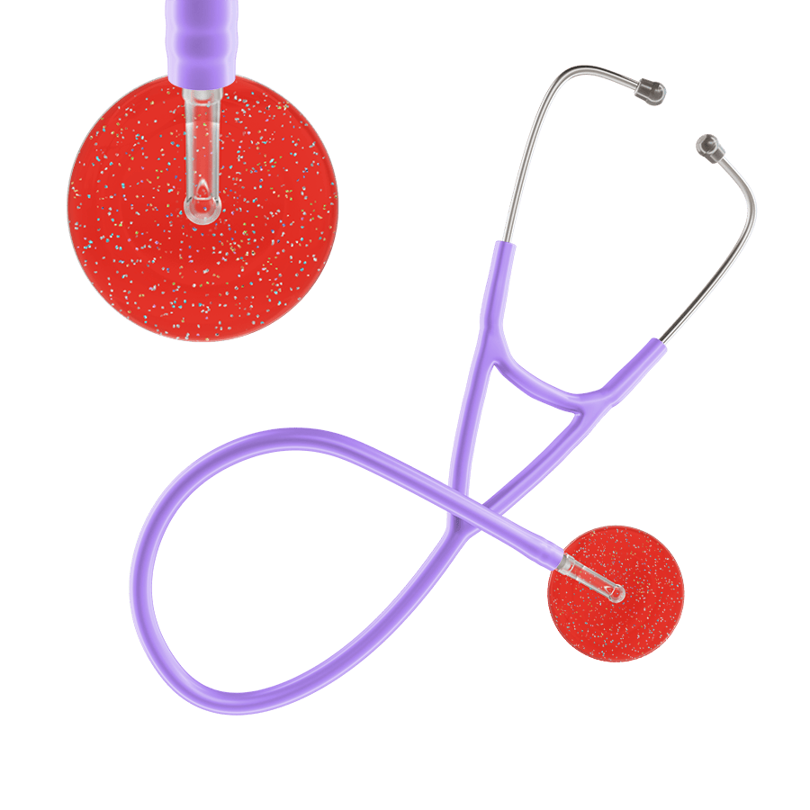 Ultrascope Single Stethoscope Twilight Red (RD) / Adult / Lavender Dark Twilight Cardiology Stethoscope