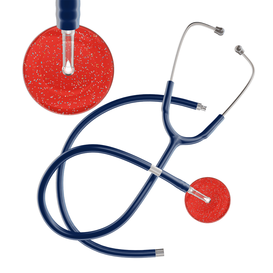 Ultrascope Single Stethoscope Twilight Red (RD) / Adult / Navy Extended Tubing Dark Twilight Stethoscope