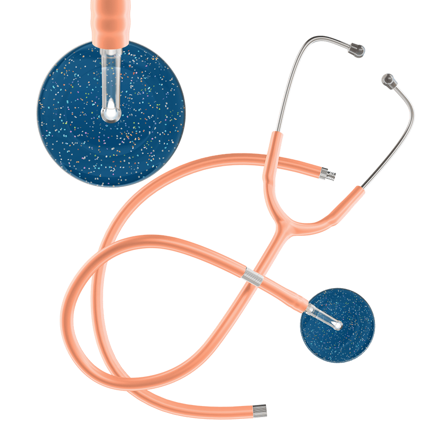 Ultrascope Single Stethoscope Twilight Steel Blue (SB) / Adult / Peach Extended Tubing Dark Twilight Stethoscope