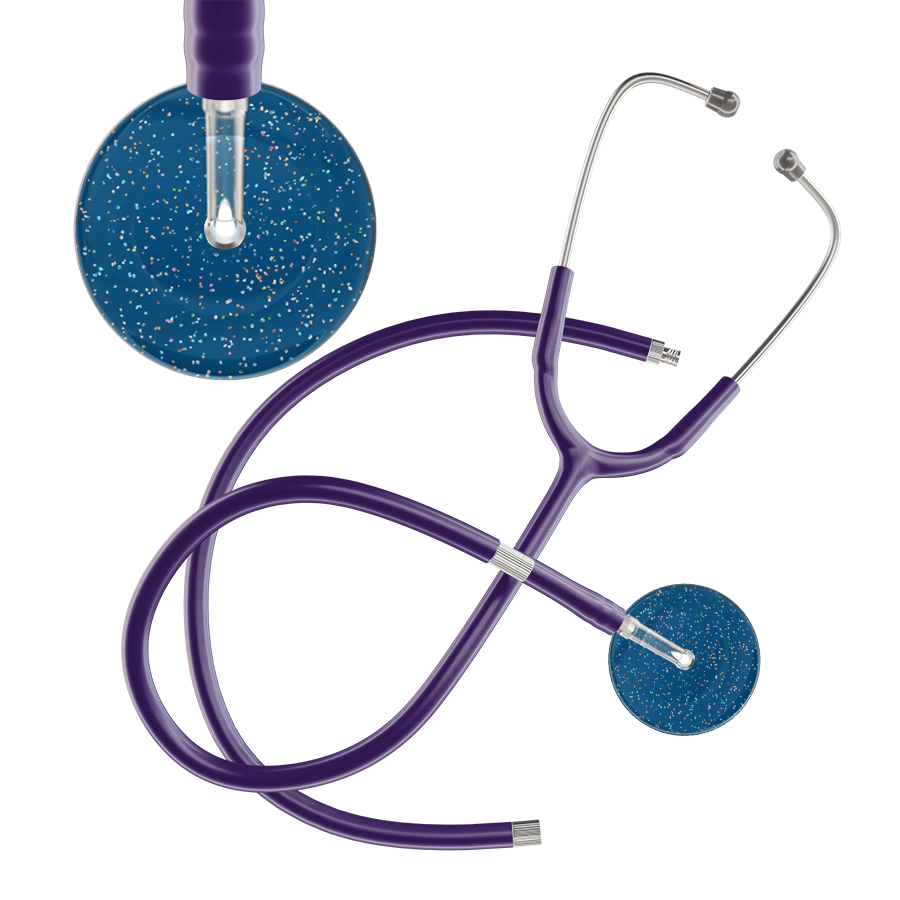Ultrascope Single Stethoscope Twilight Steel Blue (SB) / Adult / Purple Extended Tubing Dark Twilight Stethoscope