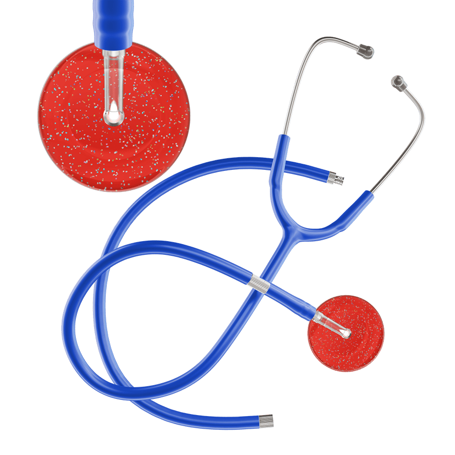 Ultrascope Single Stethoscope Twilight Red (RD) / Adult / Royal Blue Extended Tubing Dark Twilight Stethoscope