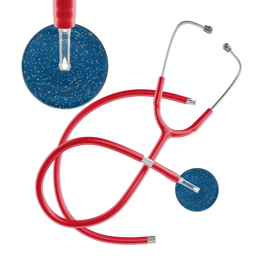 Ultrascope Single Stethoscope Twilight Steel Blue (SB) / Adult / Red Extended Tubing Dark Twilight Stethoscope
