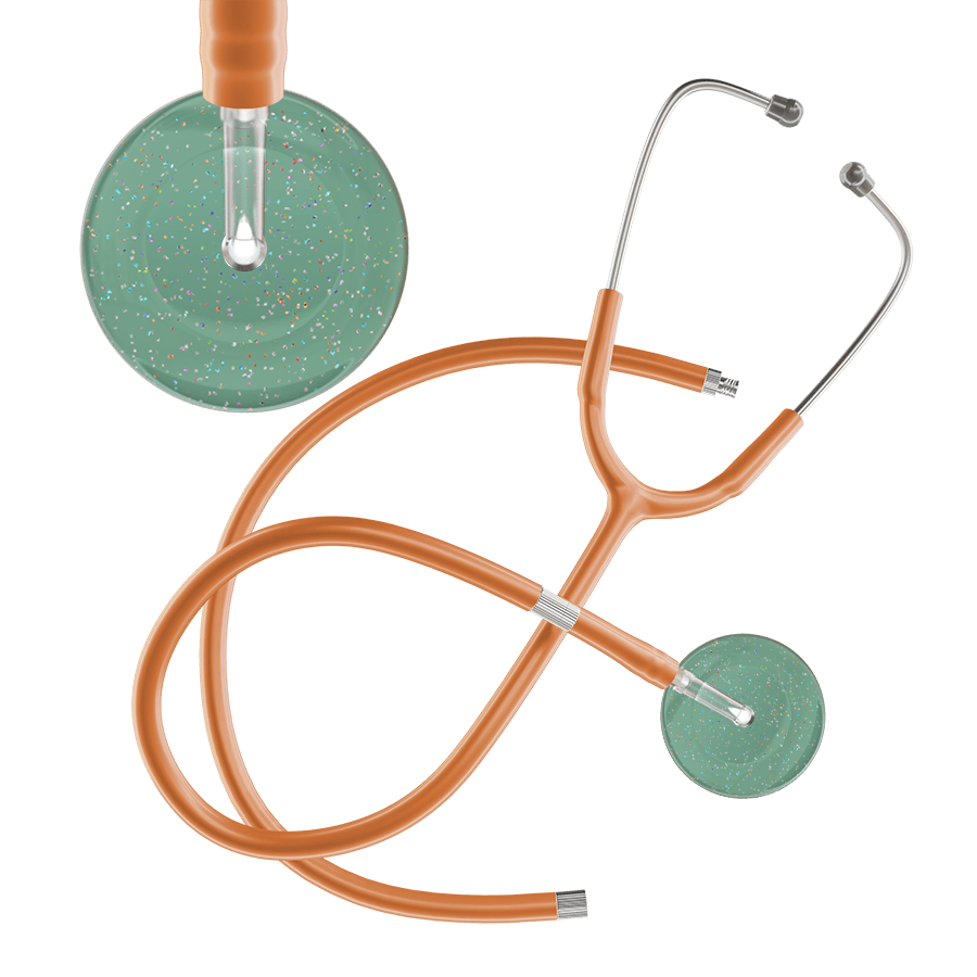 Ultrascope Single Stethoscope Twilight Sage (SG) / Pediatric / Caramel Extended Tubing Light Twilight Stethoscope