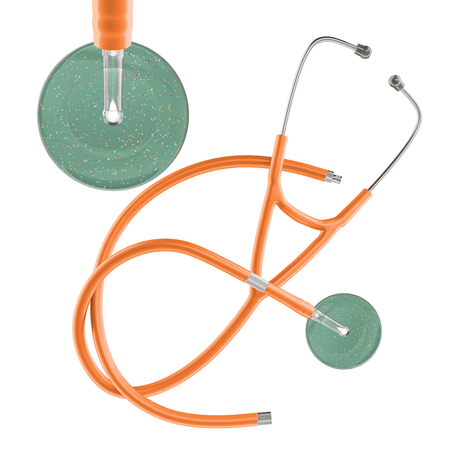 Ultrascope Single Stethoscope Twilight Sage (SG) / Adult / Orange Extended Tubing Light Twilight Cardiology Stethoscope