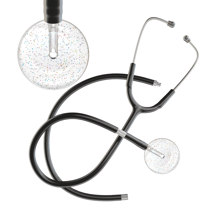 Ultrascope Single Stethoscope Twilight White (WH) / Adult / Black Extended Tubing Light Twilight Stethoscope