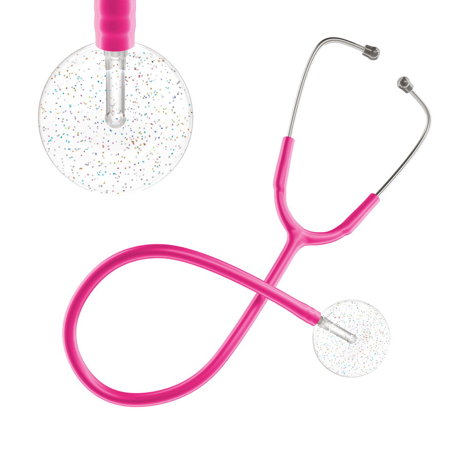 Ultrascope Single Stethoscope Twilight White (WH) / Adult / Hot Pink Light Twilight Stethoscope