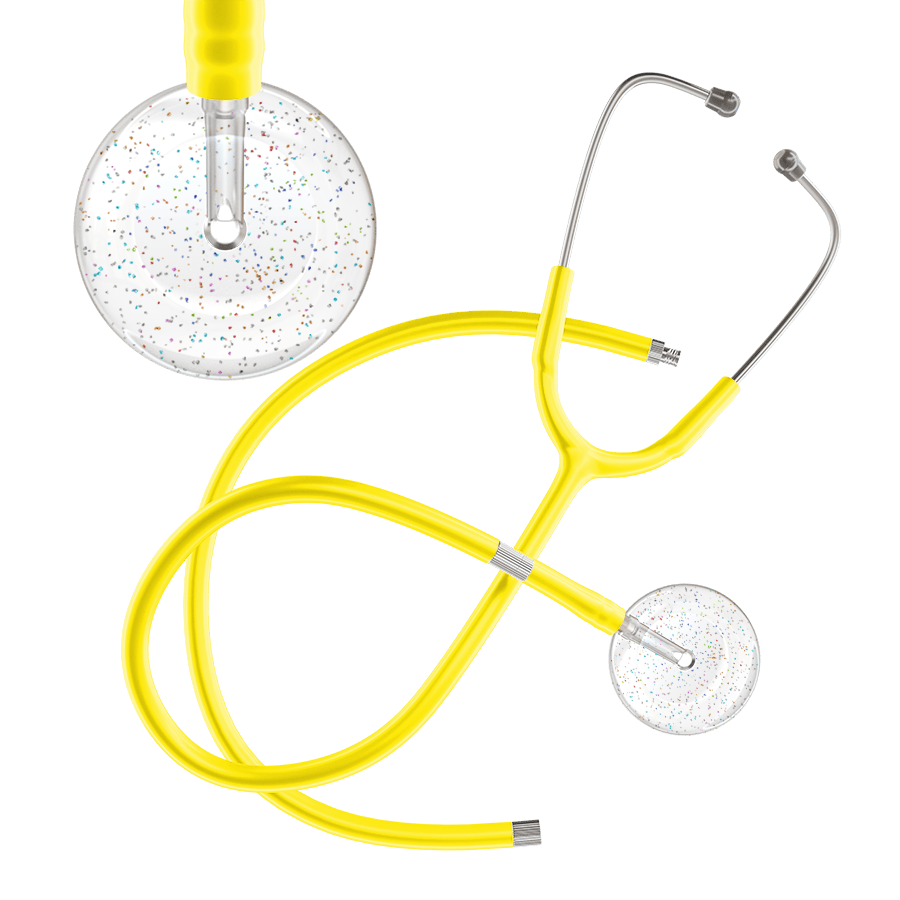 Ultrascope Single Stethoscope Twilight White (WH) / Adult / Yellow Extended Tubing Light Twilight Stethoscope