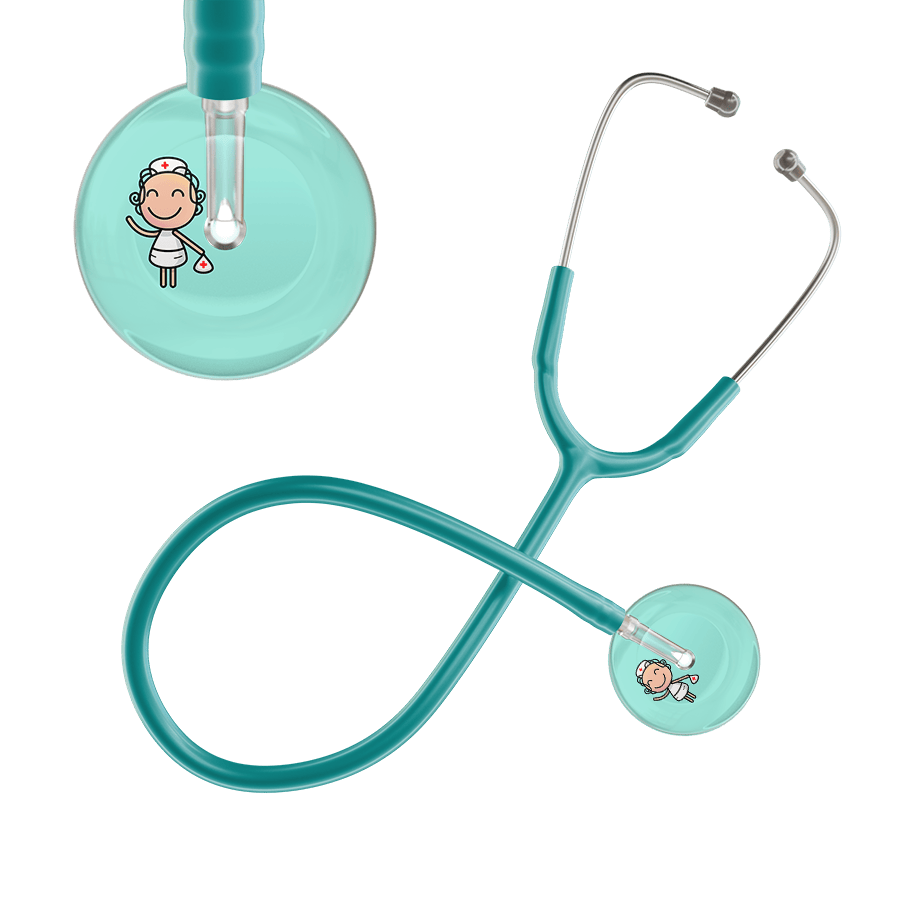 Ultrascope Single Stethoscope Robin's Egg F2 Cartoon Nurse / Adult / Jade Cartoon Nurse F2 Skin Stethoscope