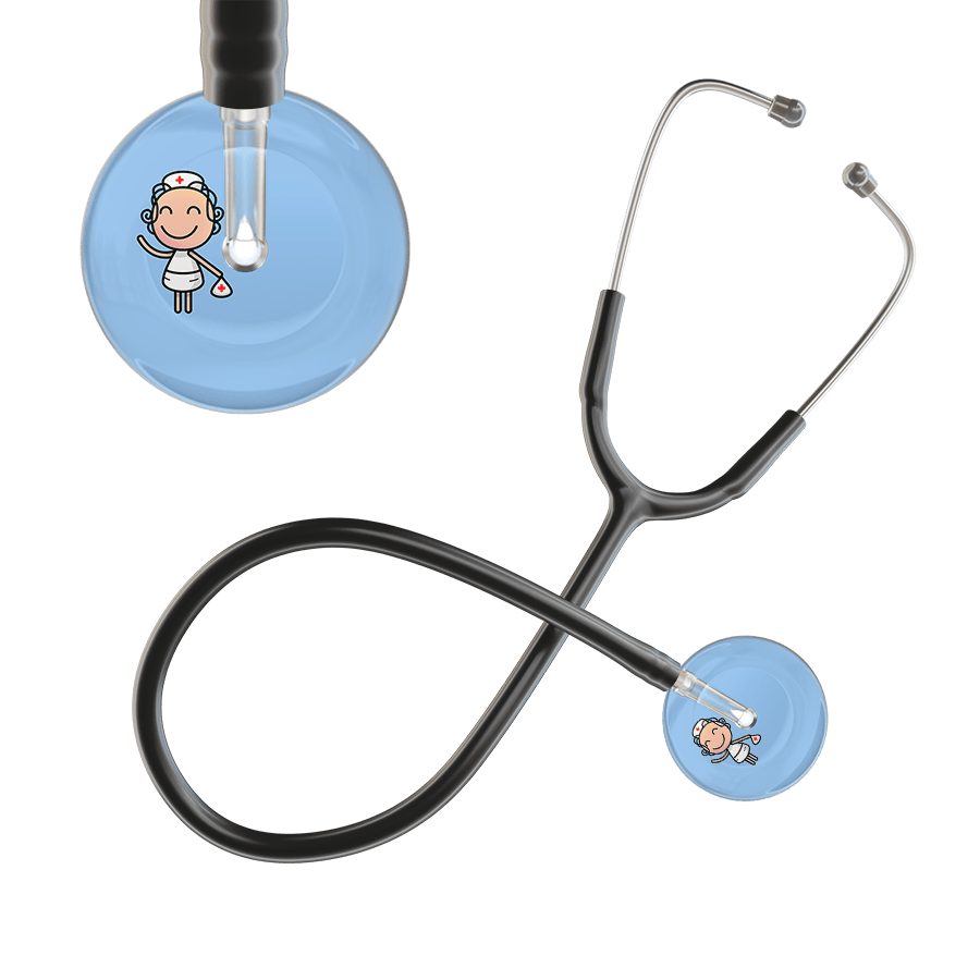 Ultrascope Single Stethoscope Light Blue F2 Cartoon Nurse / Adult / Black Cartoon Nurse F2 Skin Stethoscope
