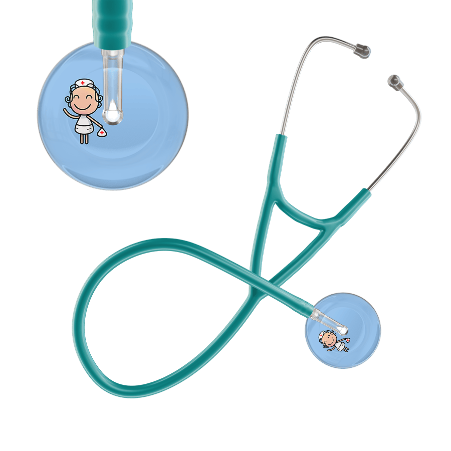 Ultrascope Single Stethoscope Light Blue F2 Cartoon Nurse / Adult / Jade Cartoon Nurse F2 Skin Cardiology Stethoscope