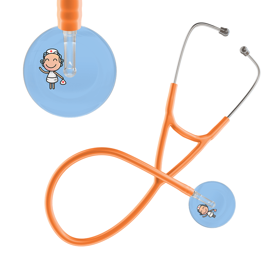 Ultrascope Single Stethoscope Light Blue F2 Cartoon Nurse / Adult / Orange Cartoon Nurse Cardiology Stethoscope
