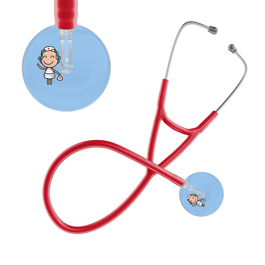 Ultrascope Single Stethoscope Light Blue F2 Cartoon Nurse / Adult / Red Cartoon Nurse Cardiology Stethoscope