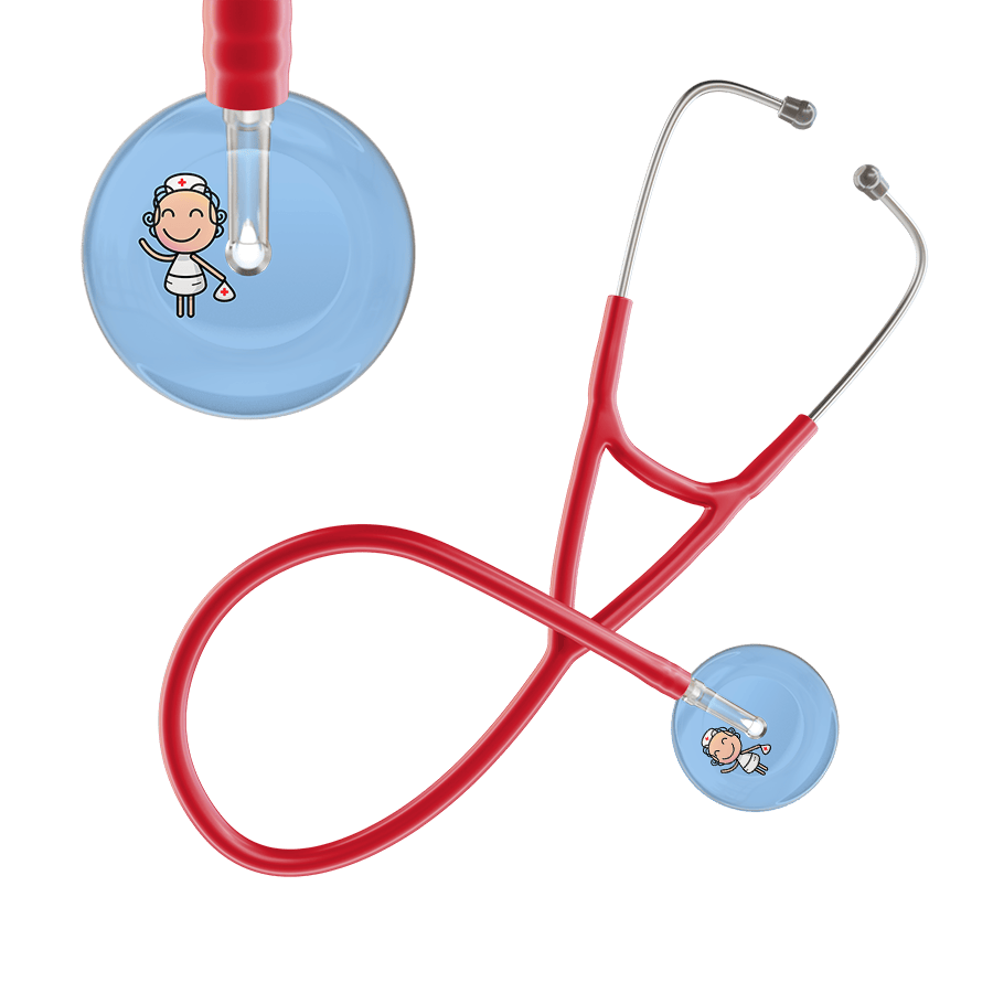 Ultrascope Single Stethoscope Light Blue F2 Cartoon Nurse / Adult / Red Cartoon Nurse F2 Skin Cardiology Stethoscope
