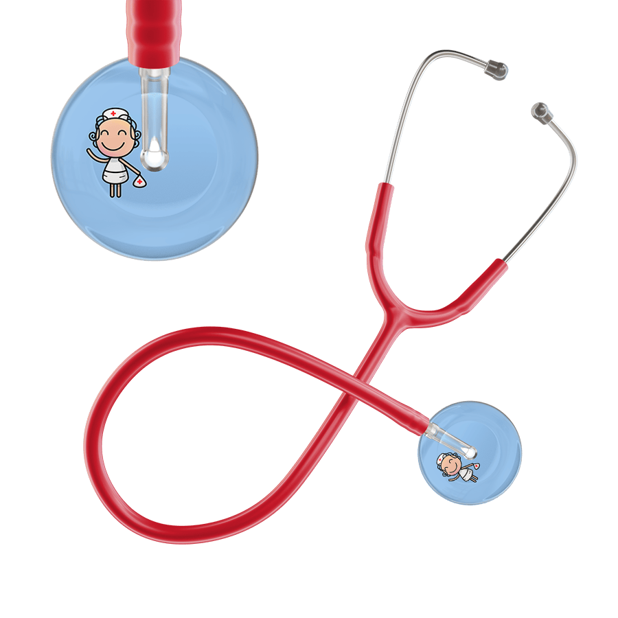 Ultrascope Single Stethoscope Light Blue F2 Cartoon Nurse / Adult / Red Cartoon Nurse F2 Skin Stethoscope