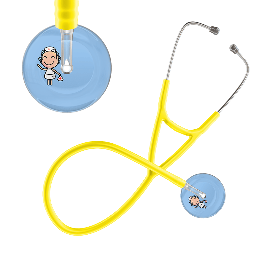 Ultrascope Single Stethoscope Light Blue F2 Cartoon Nurse / Adult / Yellow Cartoon Nurse F2 Skin Cardiology Stethoscope