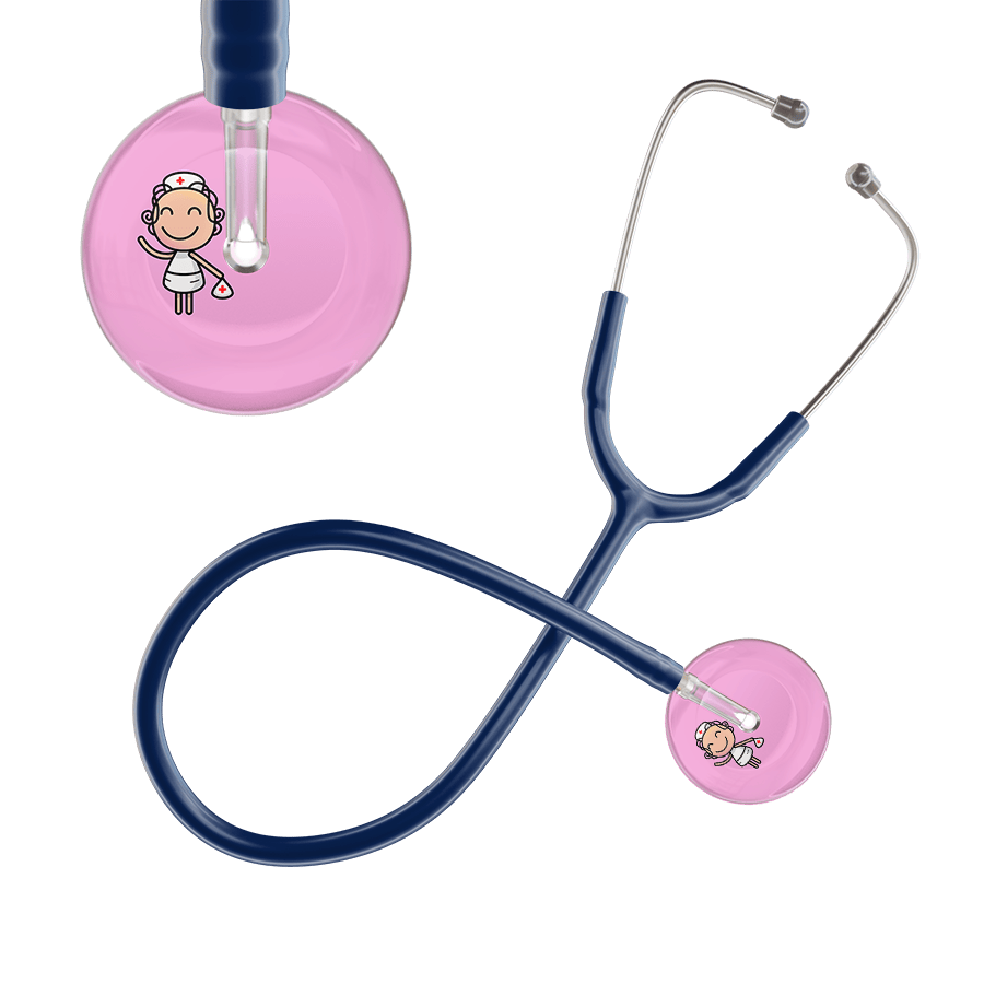 Ultrascope Single Stethoscope Light Pink F2 Cartoon Nurse / Adult / Navy Cartoon Nurse F2 Skin Stethoscope