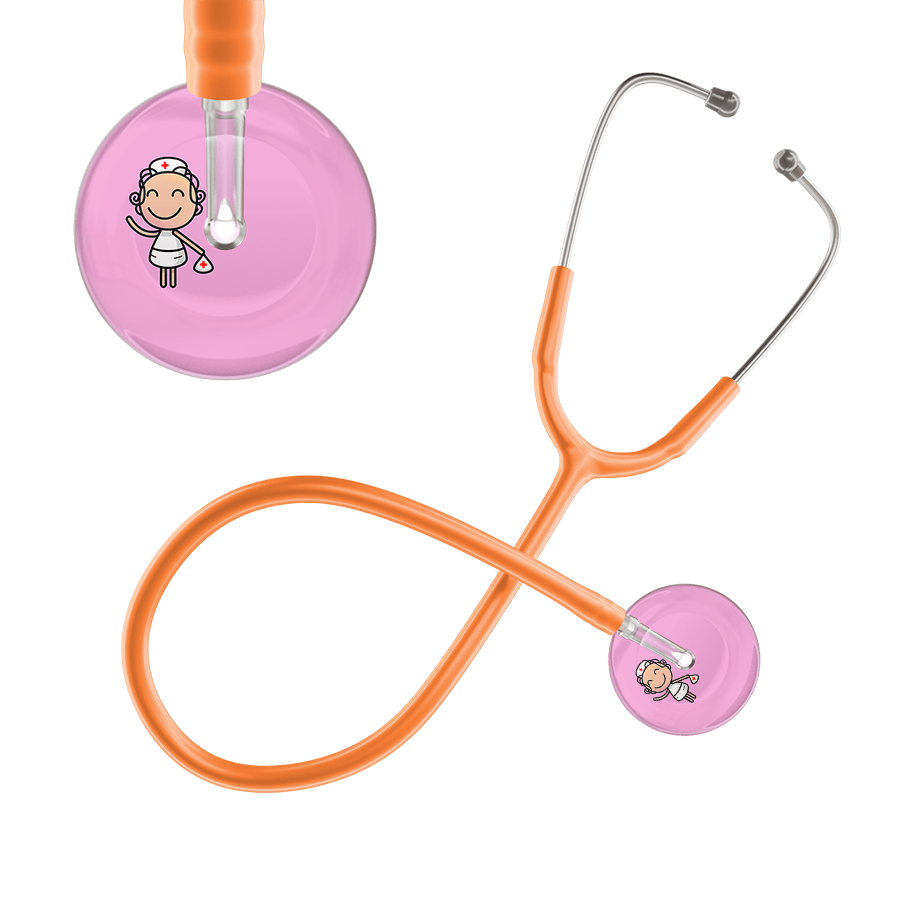 Ultrascope Single Stethoscope Light Pink F2 Cartoon Nurse / Adult / Orange Cartoon Nurse F2 Skin Stethoscope