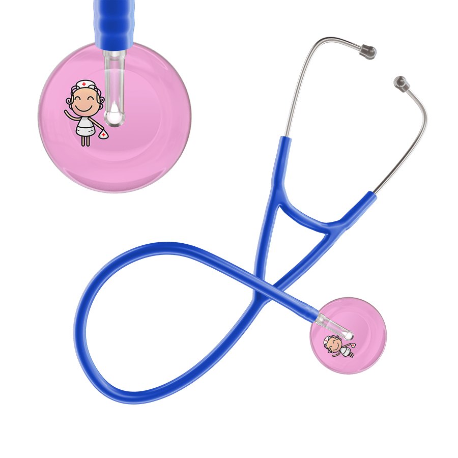 Ultrascope Single Stethoscope Light Pink F2 Cartoon Nurse / Adult / Royal Blue Cartoon Nurse F2 Skin Cardiology Stethoscope