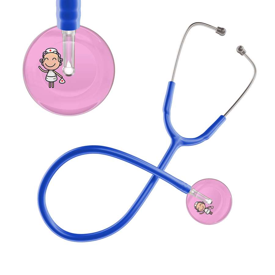 Ultrascope Single Stethoscope Light Pink F2 Cartoon Nurse / Adult / Royal Blue Cartoon Nurse F2 Skin Stethoscope