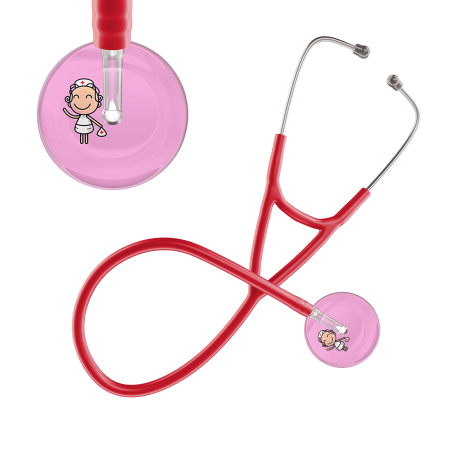 Ultrascope Single Stethoscope Light Pink F2 Cartoon Nurse / Adult / Red Cartoon Nurse F2 Skin Cardiology Stethoscope