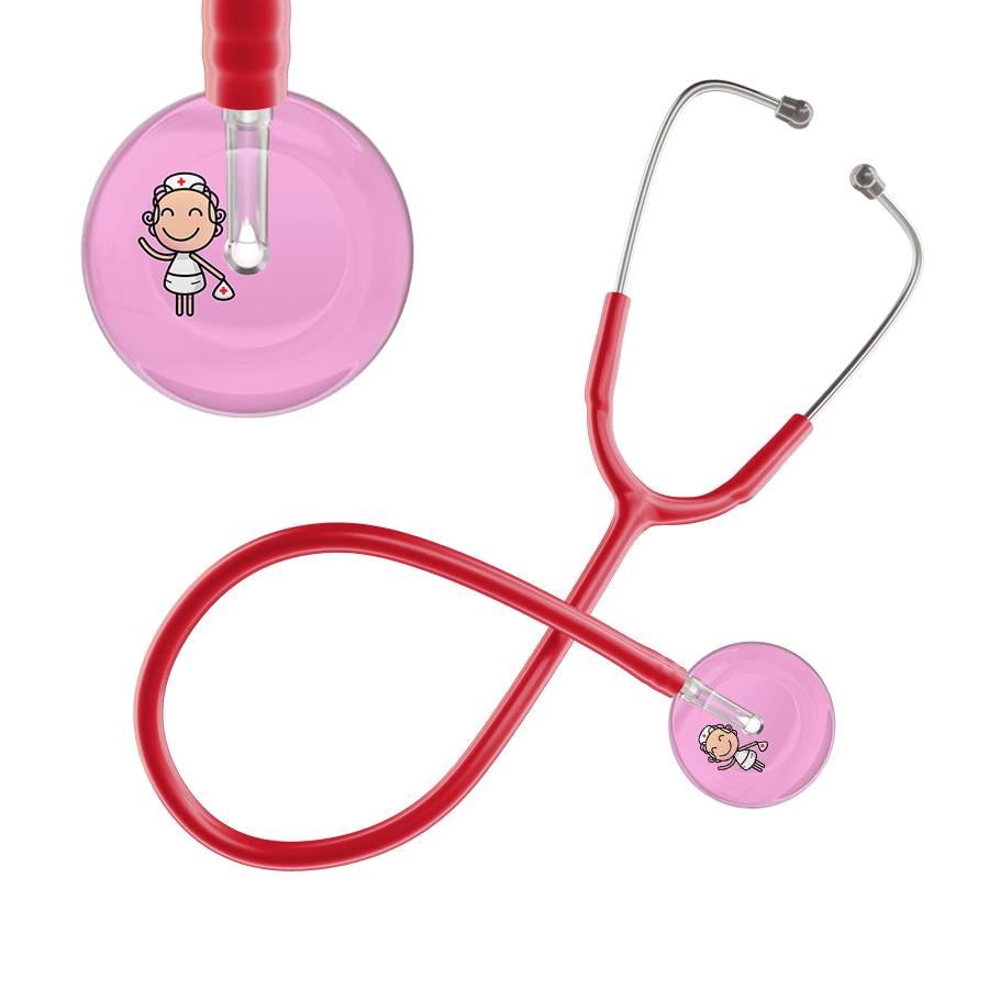 Ultrascope Single Stethoscope Light Pink F2 Cartoon Nurse / Adult / Red Cartoon Nurse F2 Skin Stethoscope