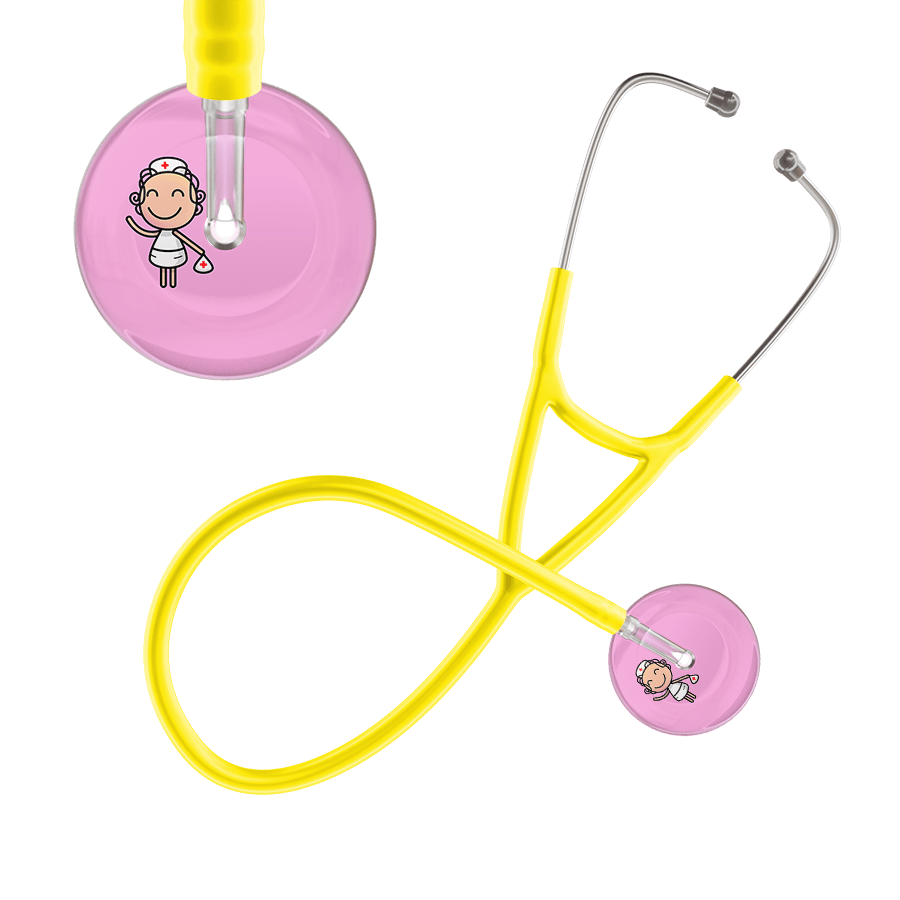 Ultrascope Single Stethoscope Light Pink F2 Cartoon Nurse / Adult / Yellow Cartoon Nurse F2 Skin Cardiology Stethoscope