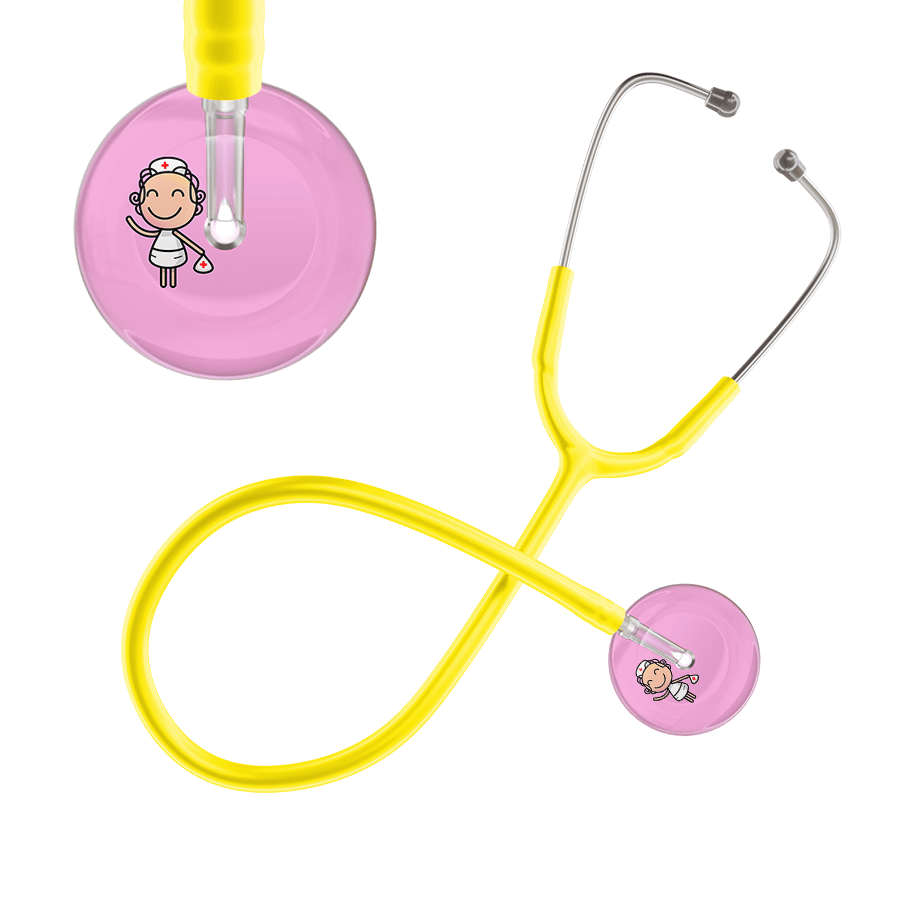 Ultrascope Single Stethoscope Light Pink F2 Cartoon Nurse / Adult / Yellow Cartoon Nurse F2 Skin Stethoscope