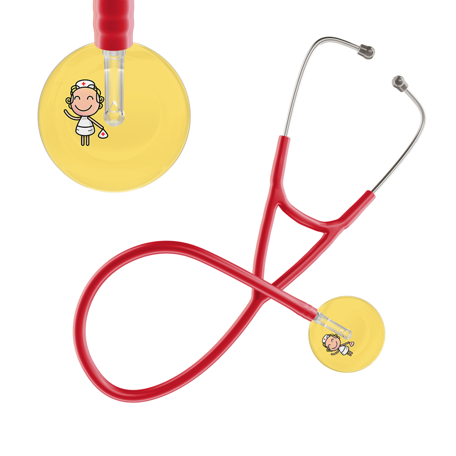 Ultrascope Single Stethoscope Light Yellow F2 Cartoon Nurse / Adult / Red Cartoon Nurse Cardiology Stethoscope