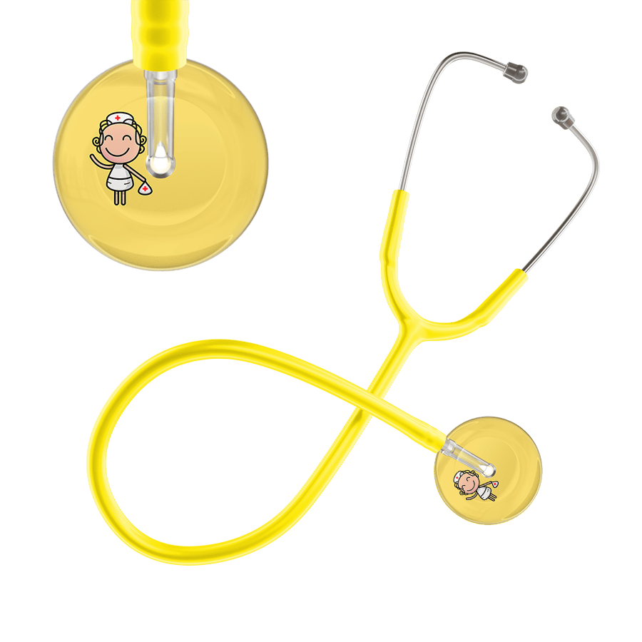 Ultrascope Single Stethoscope Light Yellow F2 Cartoon Nurse / Adult / Yellow Cartoon Nurse F2 Skin Stethoscope