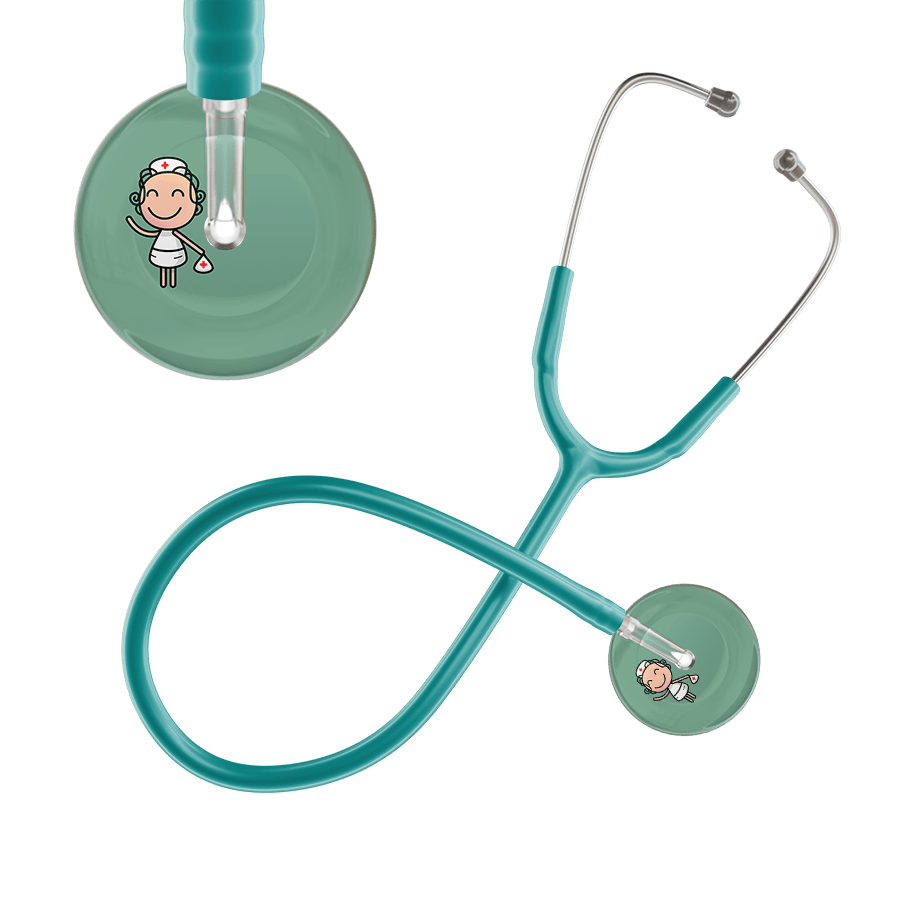 Ultrascope Single Stethoscope Sage F2 Cartoon Nurse / Adult / Jade Cartoon Nurse F2 Skin Stethoscope