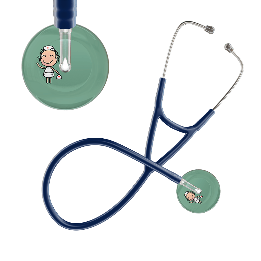 Ultrascope Single Stethoscope Sage F2 Cartoon Nurse / Adult / Navy Cartoon Nurse F2 Skin Cardiology Stethoscope