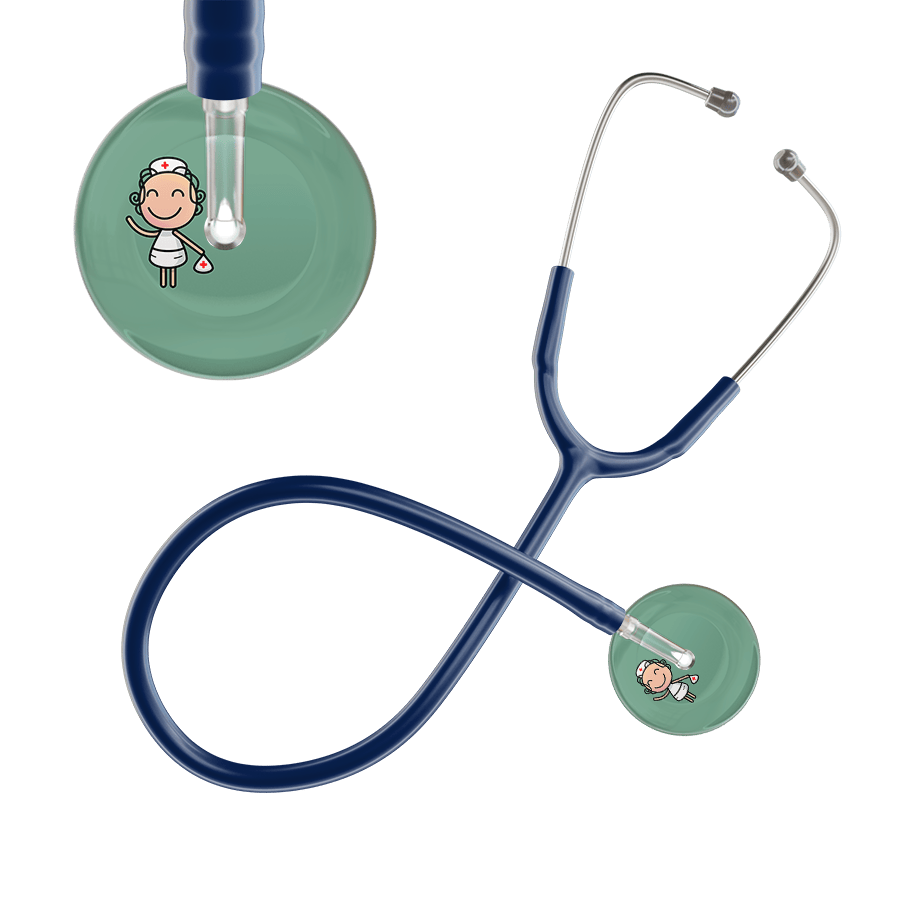 Ultrascope Single Stethoscope Sage F2 Cartoon Nurse / Adult / Navy Cartoon Nurse F2 Skin Stethoscope