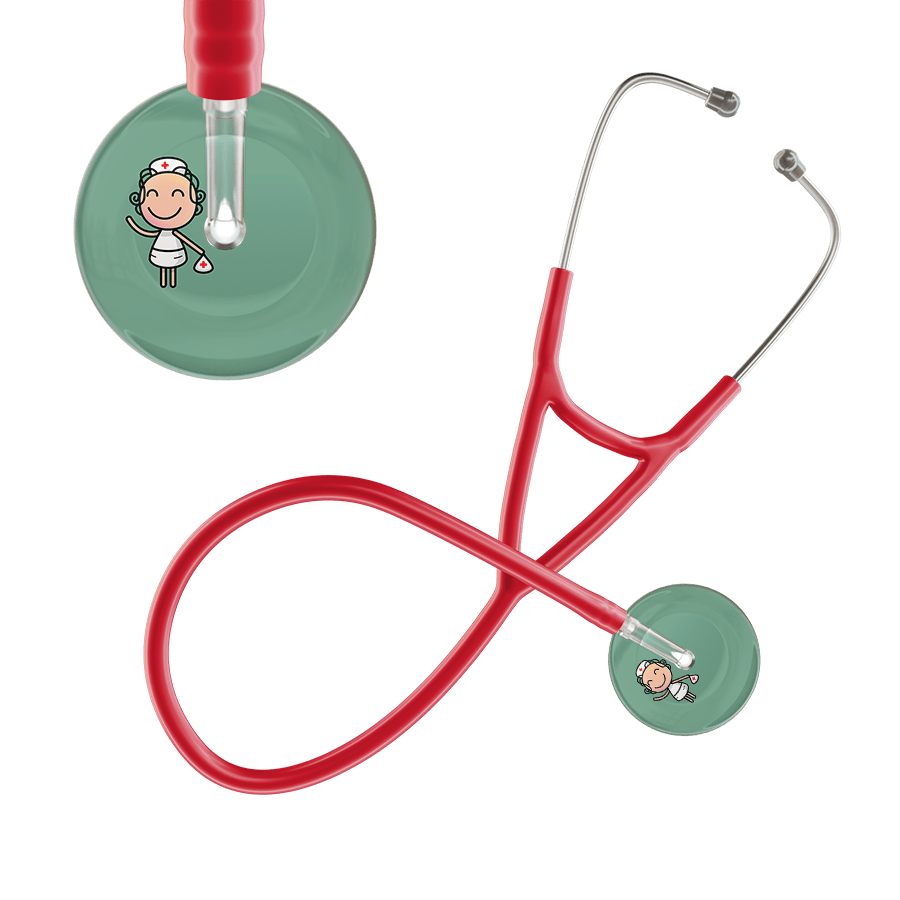 Ultrascope Single Stethoscope Sage F2 Cartoon Nurse / Adult / Red Cartoon Nurse F2 Skin Cardiology Stethoscope