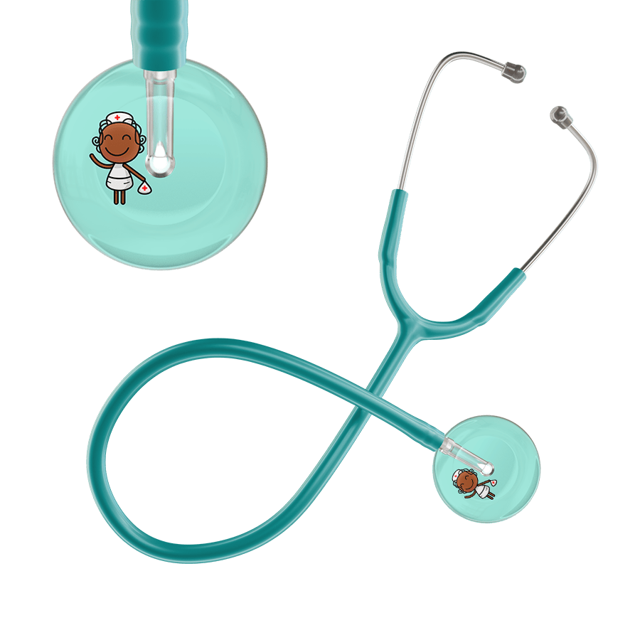 Ultrascope Single Stethoscope Robin's Egg F4 Cartoon Nurse / Adult / Jade Cartoon Nurse F4 Skin Stethoscope