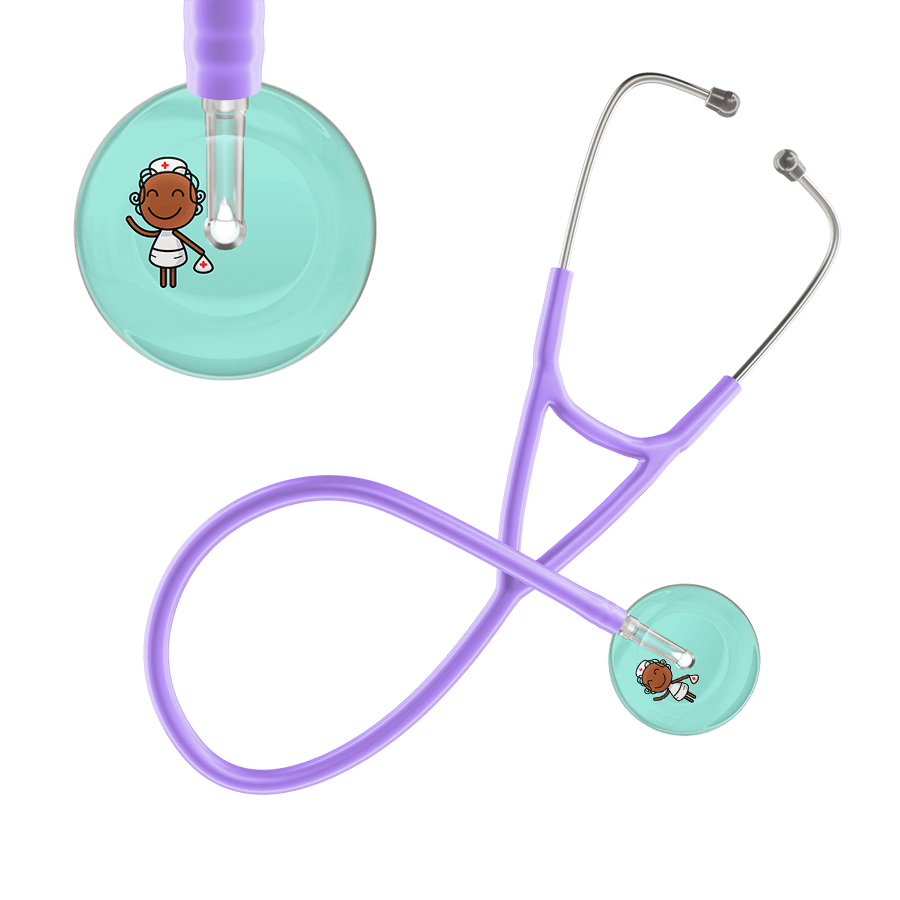 Ultrascope Single Stethoscope Robin's Egg F4 Cartoon Nurse / Adult / Lavender Cartoon Nurse F4 Skin Cardiology Stethoscope