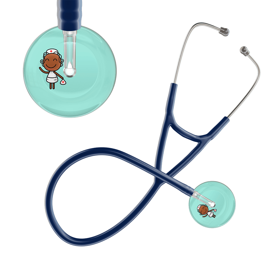 Ultrascope Single Stethoscope Robin's Egg F4 Cartoon Nurse / Adult / Navy Cartoon Nurse F4 Skin Cardiology Stethoscope