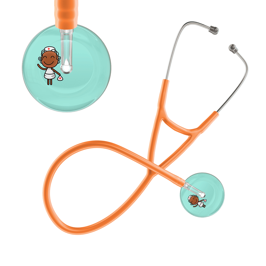 Ultrascope Single Stethoscope Robin's Egg F4 Cartoon Nurse / Adult / Orange Cartoon Nurse F4 Skin Cardiology Stethoscope