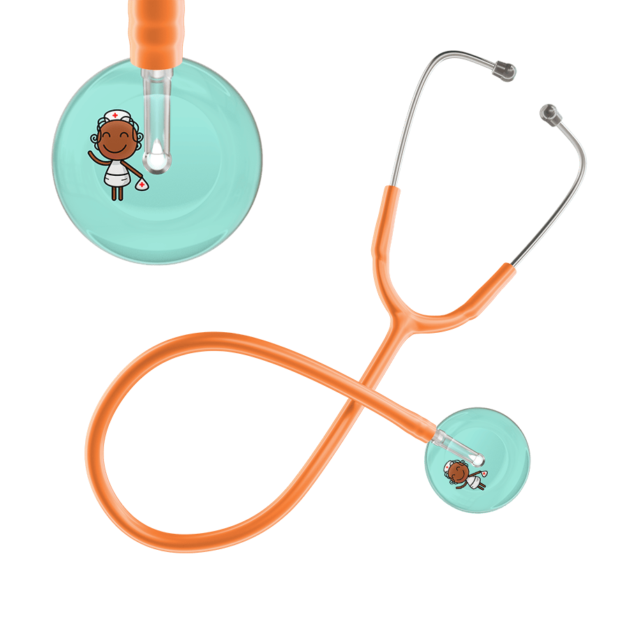 Ultrascope Single Stethoscope Robin's Egg F4 Cartoon Nurse / Adult / Orange Cartoon Nurse F4 Skin Stethoscope