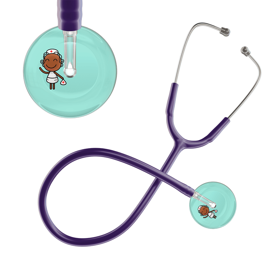 Ultrascope Single Stethoscope Robin's Egg F4 Cartoon Nurse / Adult / Purple Cartoon Nurse F4 Skin Stethoscope