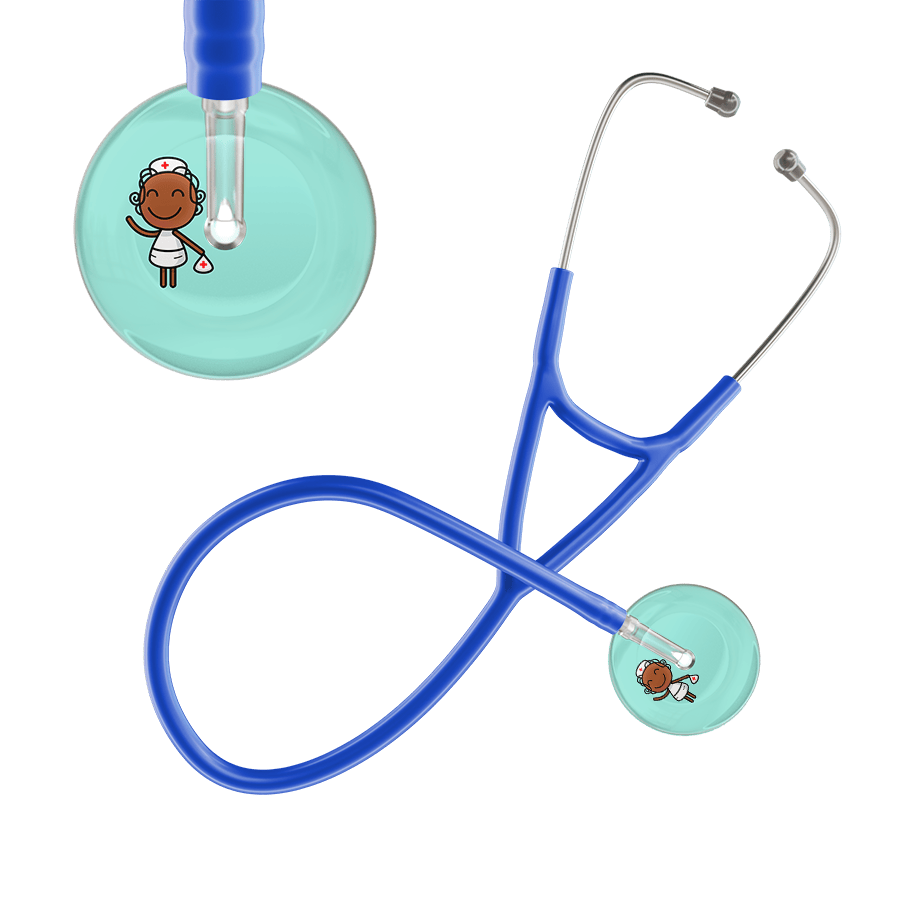 Ultrascope Single Stethoscope Robin's Egg F4 Cartoon Nurse / Adult / Royal Blue Cartoon Nurse F4 Skin Cardiology Stethoscope